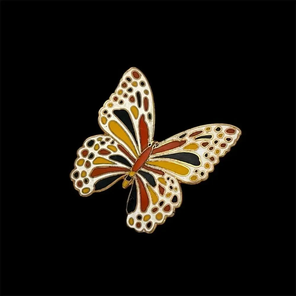 Vintage Aviva Gold Enamel Butterfly Brooch